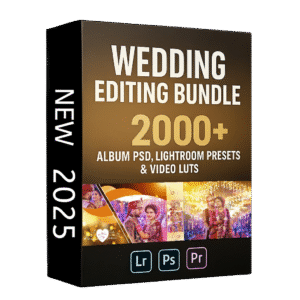 wedding editing bundle: 2000+ latest album psd, lightroom presets & video luts